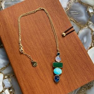 18k Gold Plated Gemstone Necklace